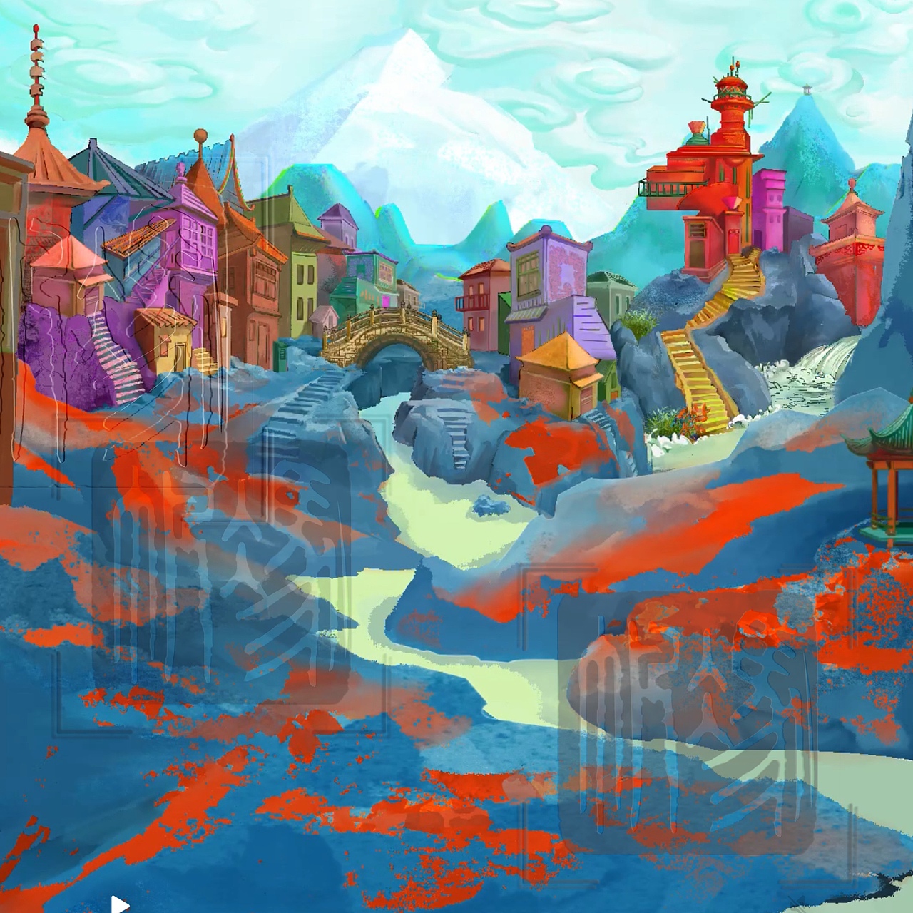 好像是一个小镇🏠—procreate—场景概念设计（图ZMzkxODkxNDE2） - 概念设定 - 站酷设计师嘀哩个呱呱原创素材 - 站酷ZCOOL