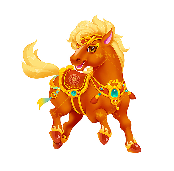 手绘马年卡通马系列