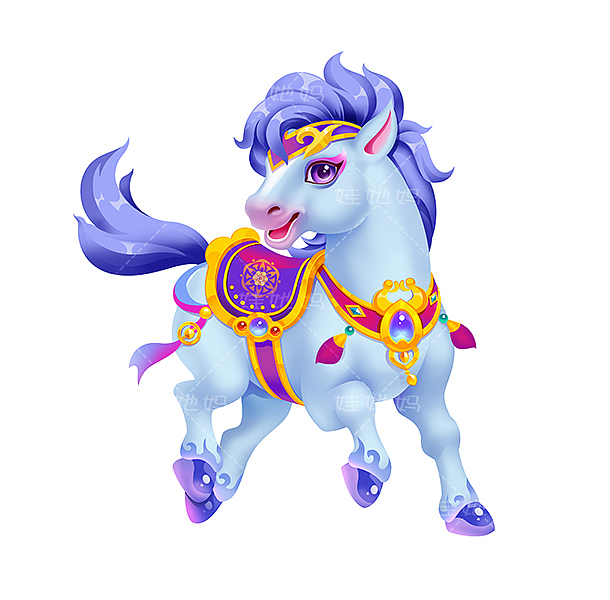 手绘马年卡通马系列