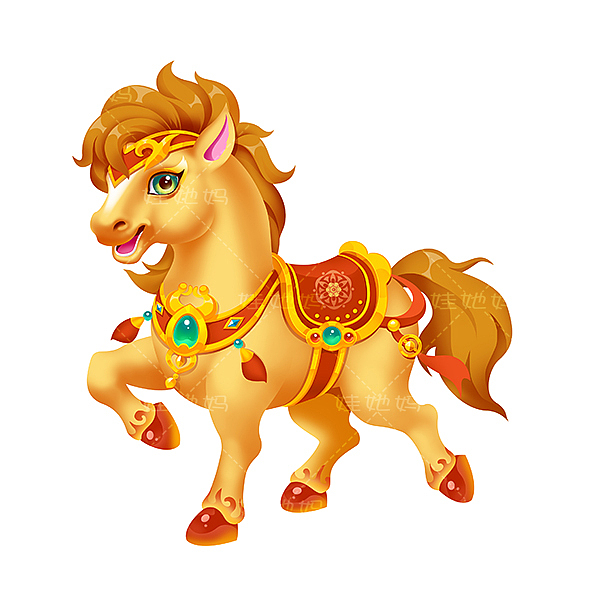 手绘马年卡通马系列