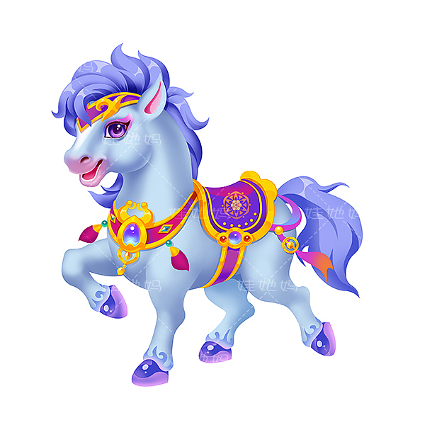 手绘马年卡通马系列