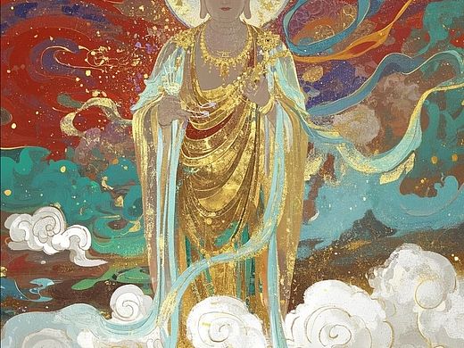 岩彩画--菩萨像