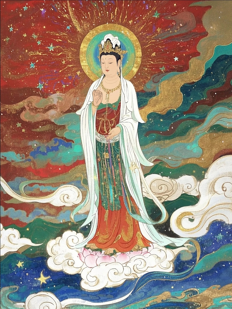 岩彩画--菩萨像（图ZMzkxOTA3MDQ4） - 概念设定 - 站酷设计师前子原创素材 - 站酷ZCOOL