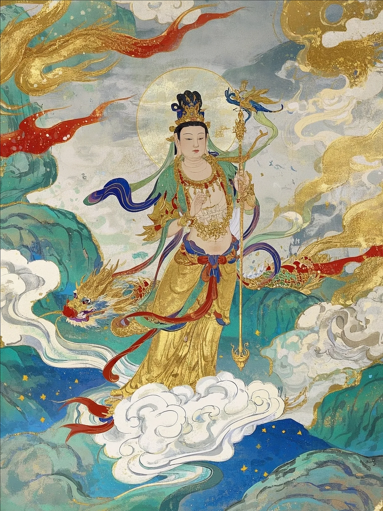岩彩画--菩萨像（图ZMzkxOTA3MDYw） - 概念设定 - 站酷设计师前子原创素材 - 站酷ZCOOL