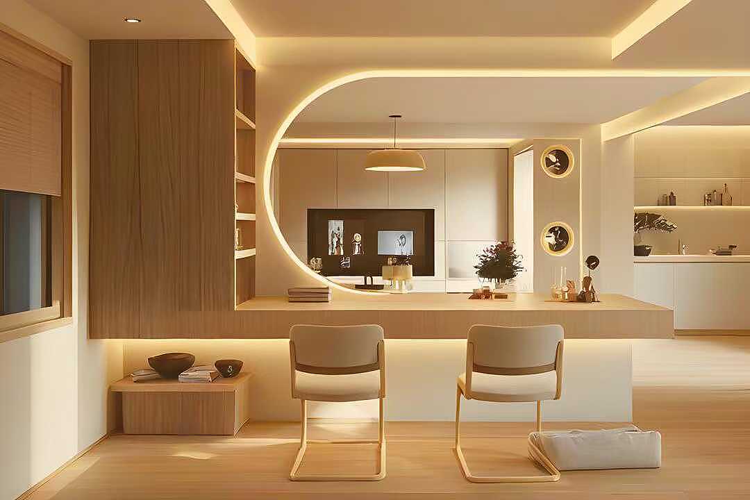 原木风开放式书房——自然与艺术的温柔共生