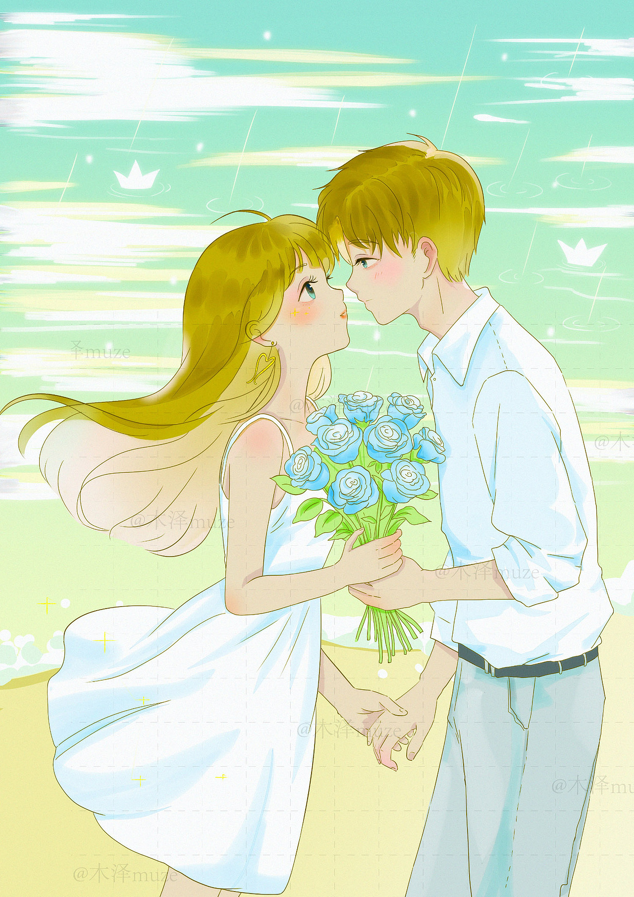 目光所及皆为浪漫（图ZMzkxOTI2NDE2） - 商业插画 - 站酷设计师木泽mz原创素材 - 站酷ZCOOL