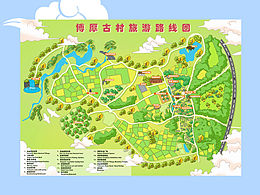 手绘地图高校景区路线图导览图