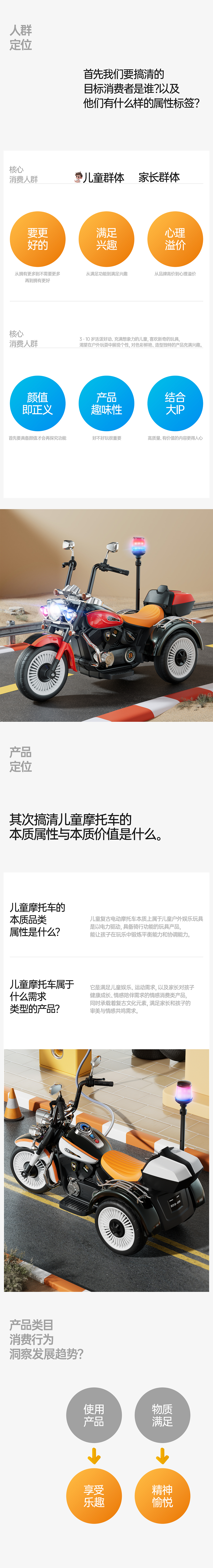 儿童复古摩托车遥控玩具电商详情页品牌视觉设计策划案