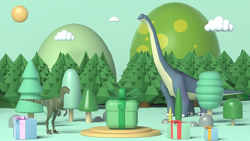 儿童恐龙相机推广三维短片