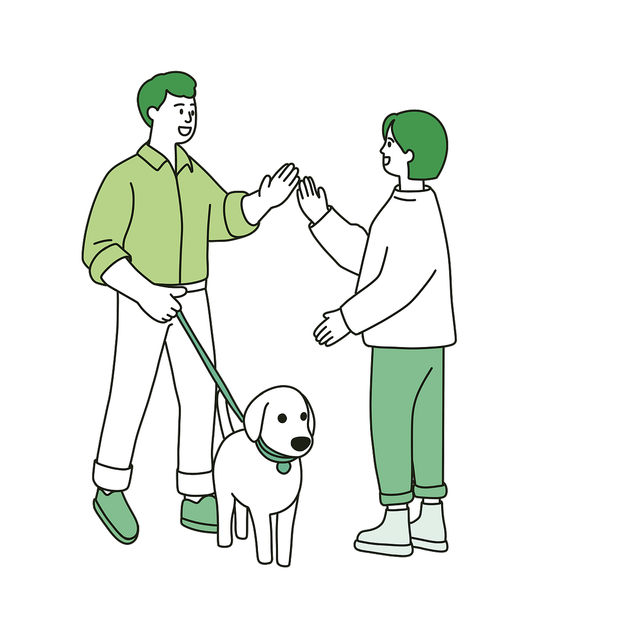 社区卡通手绘责任邻里和谐宣传册海报插画