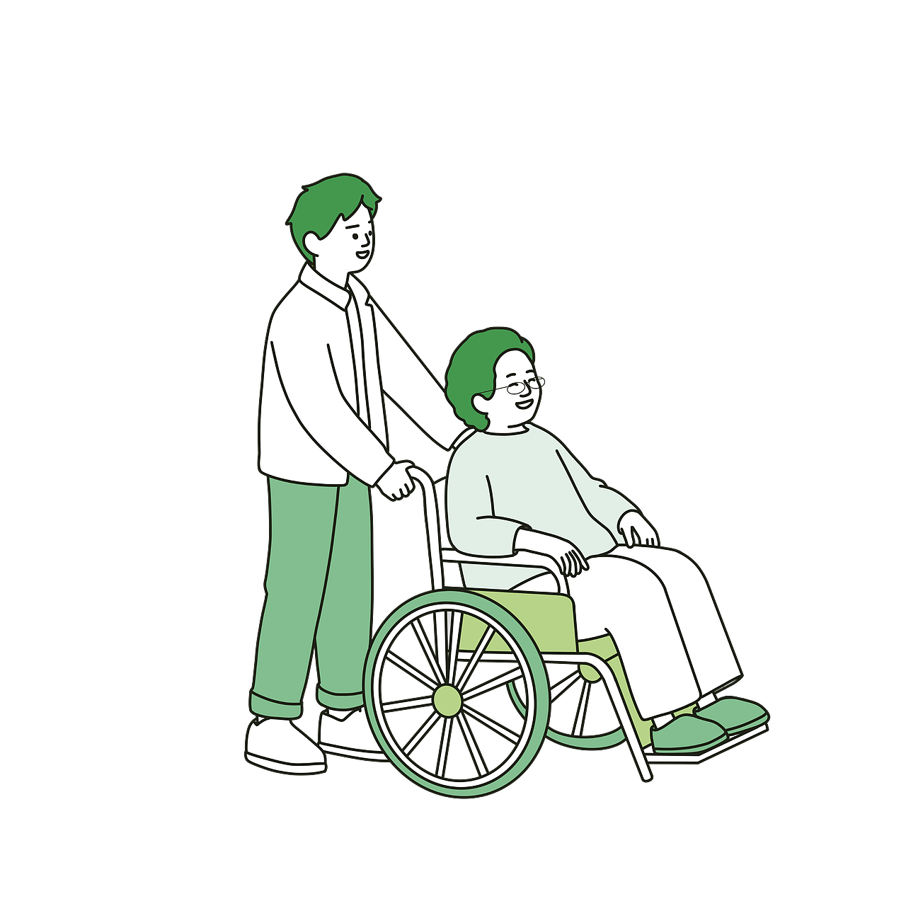 社区卡通手绘责任邻里和谐宣传册海报插画