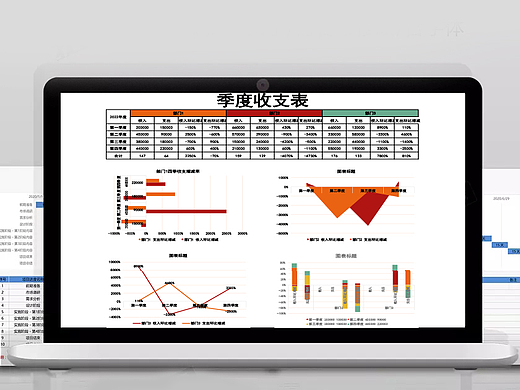 公司企业季度数据收支表Excel表格
