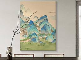 中式手繪畫   千里江山圖只此青綠山水