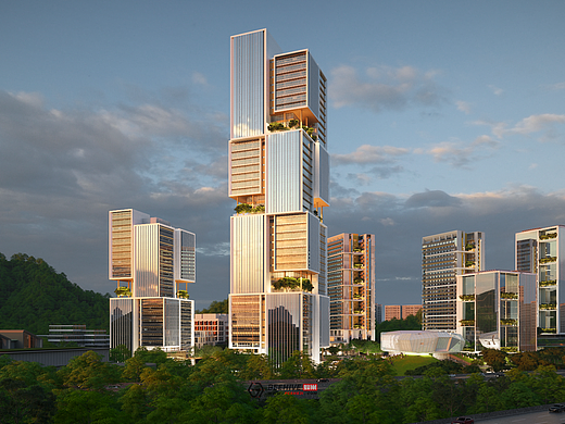 蜂巢动画|Aedas设计|深圳建筑产业生态智谷总部基地
