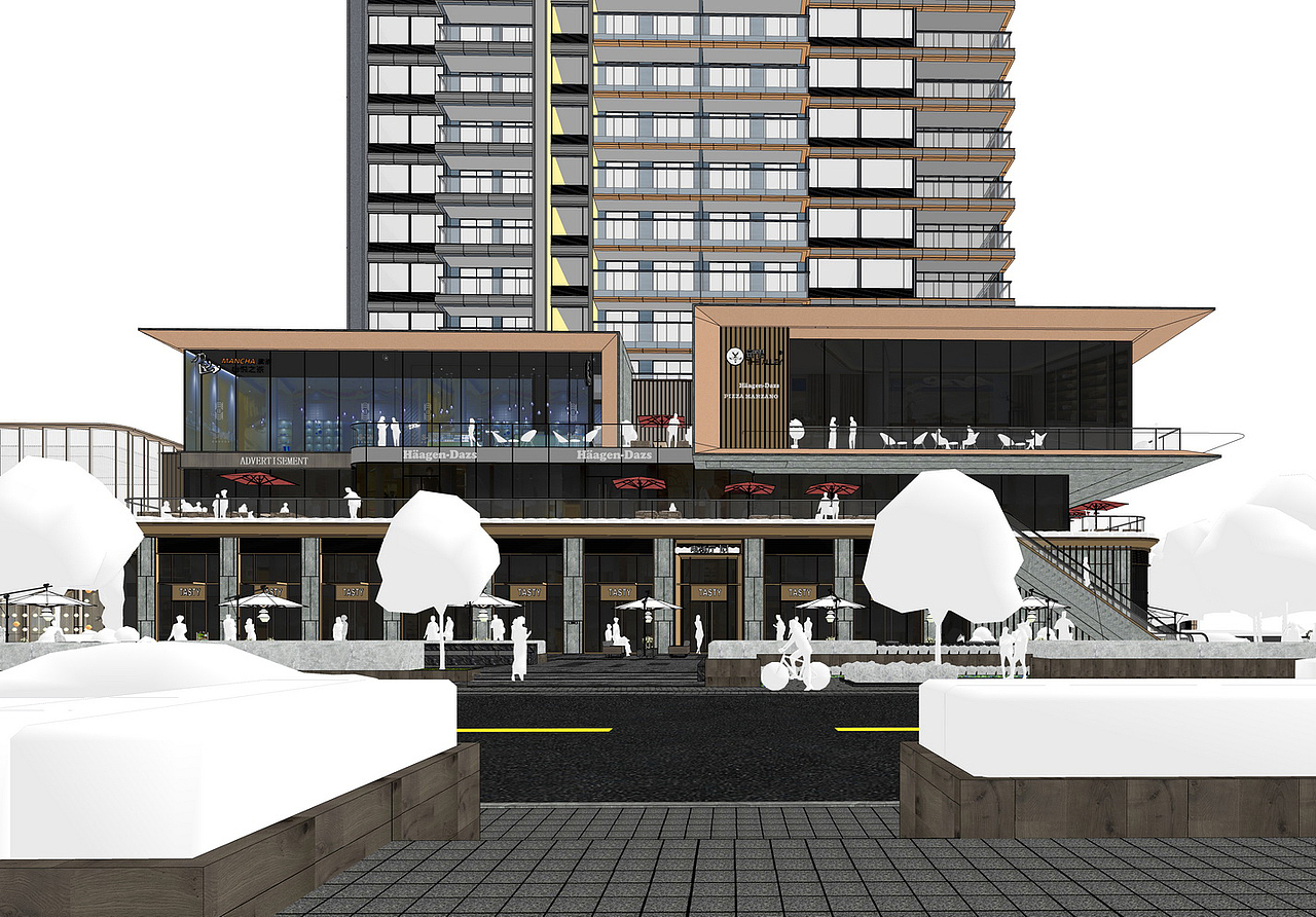 武汉城建集团住宅+商业街SU模型下载