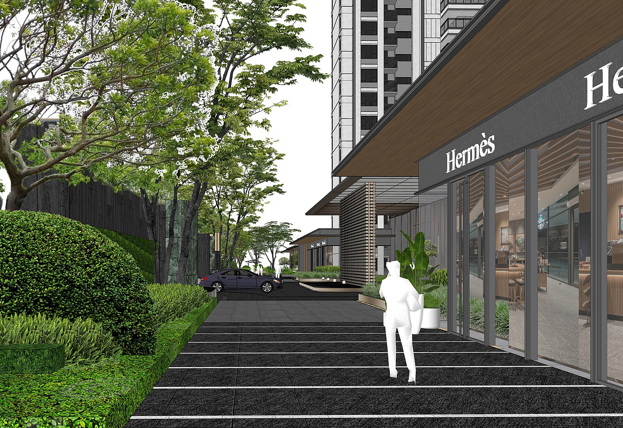 东原徐州铜山商业街景观SU模型下载