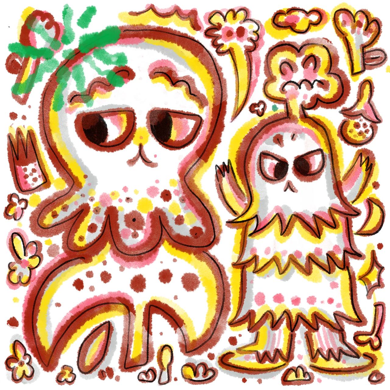 摇滚郁金香和他的暴躁朋友们（图ZMzkyMDk5NjUy） - 艺术插画 - 站酷设计师虫小猛猛原创素材 - 站酷ZCOOL