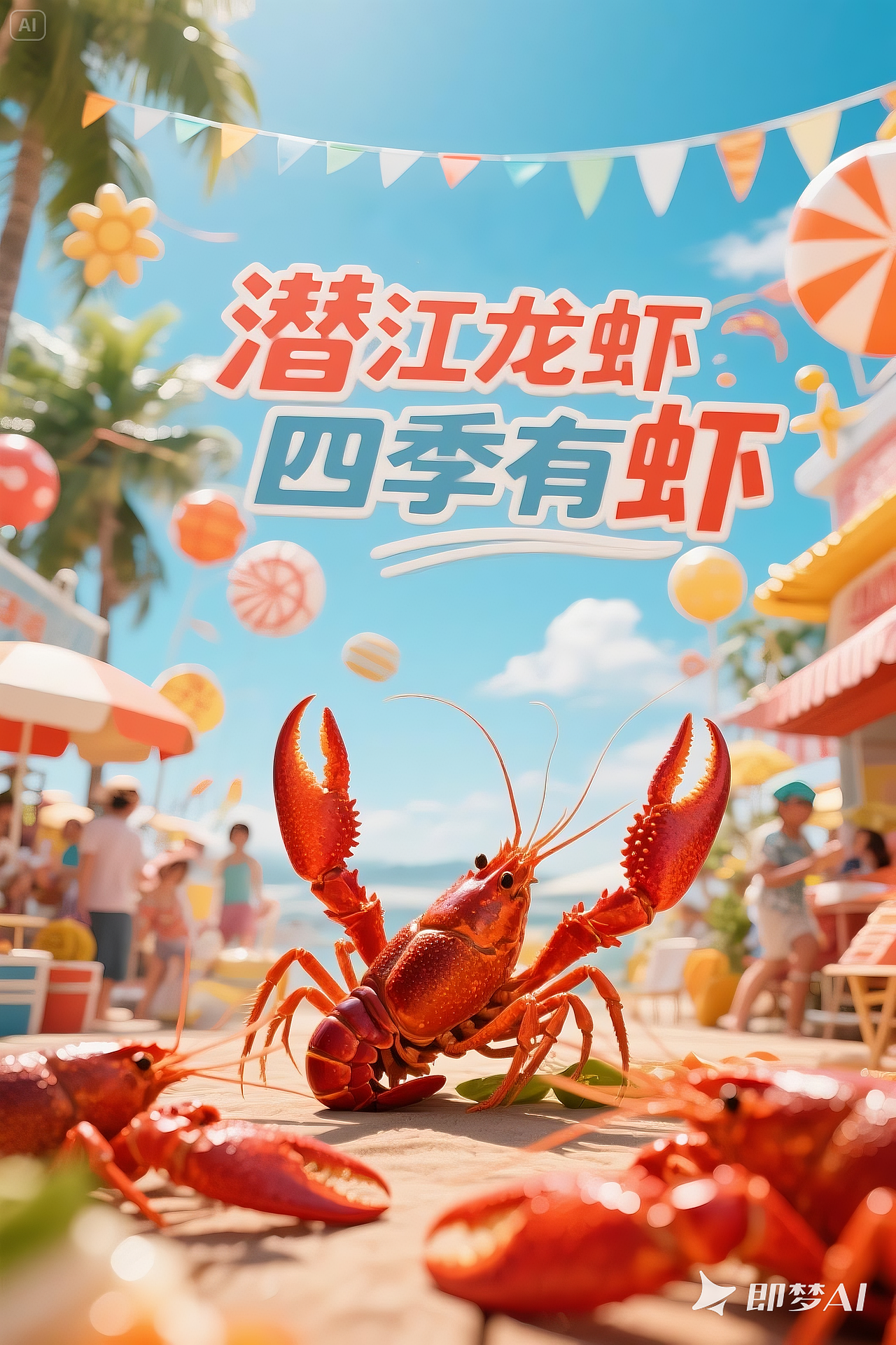 潜江龙虾AIGC海报