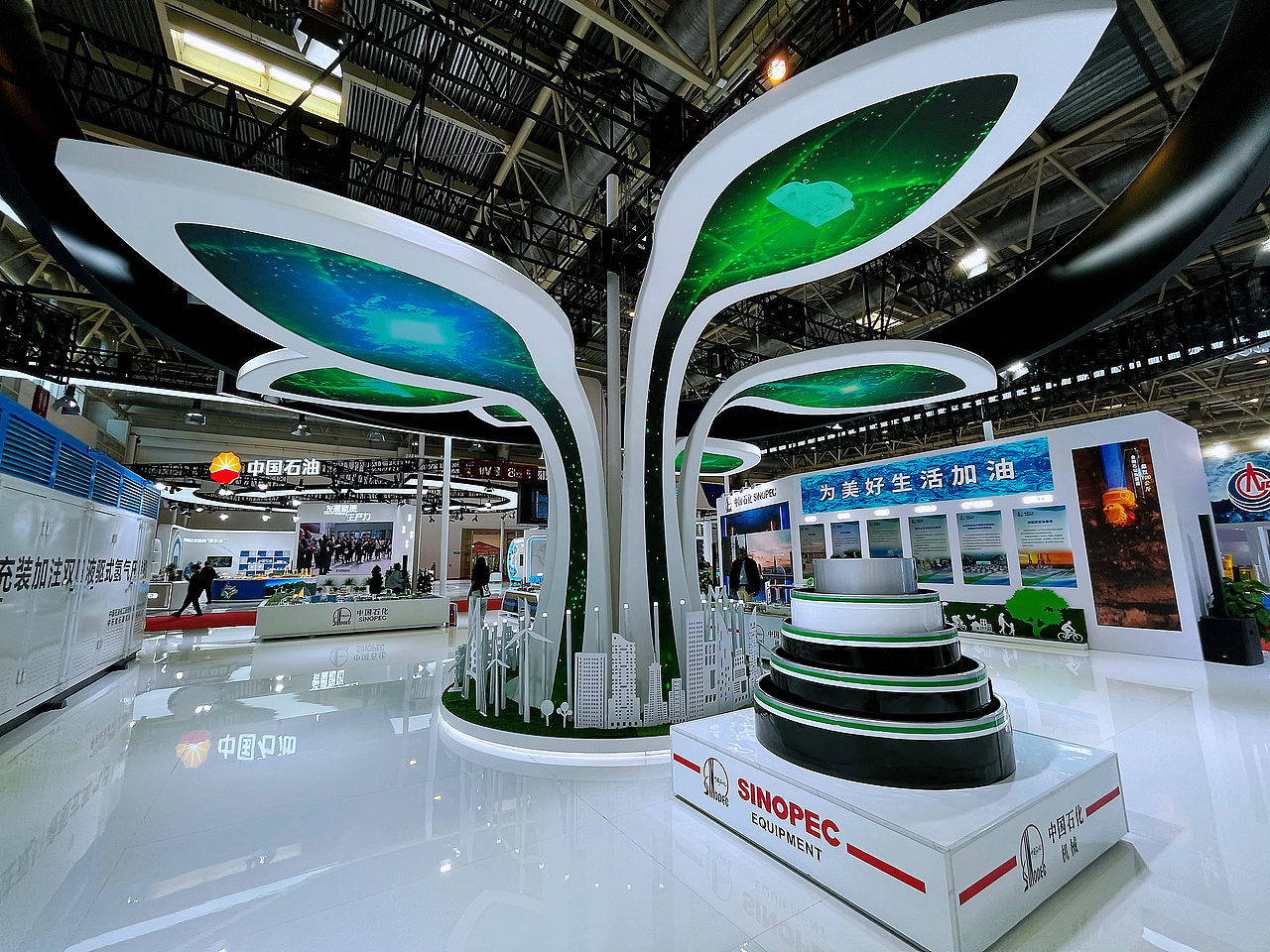 2024年北京链博会中石化展台504㎡（图ZMzkyMTIyMDU2） - 展陈设计 - 站酷设计师张吾真原创素材 - 站酷ZCOOL