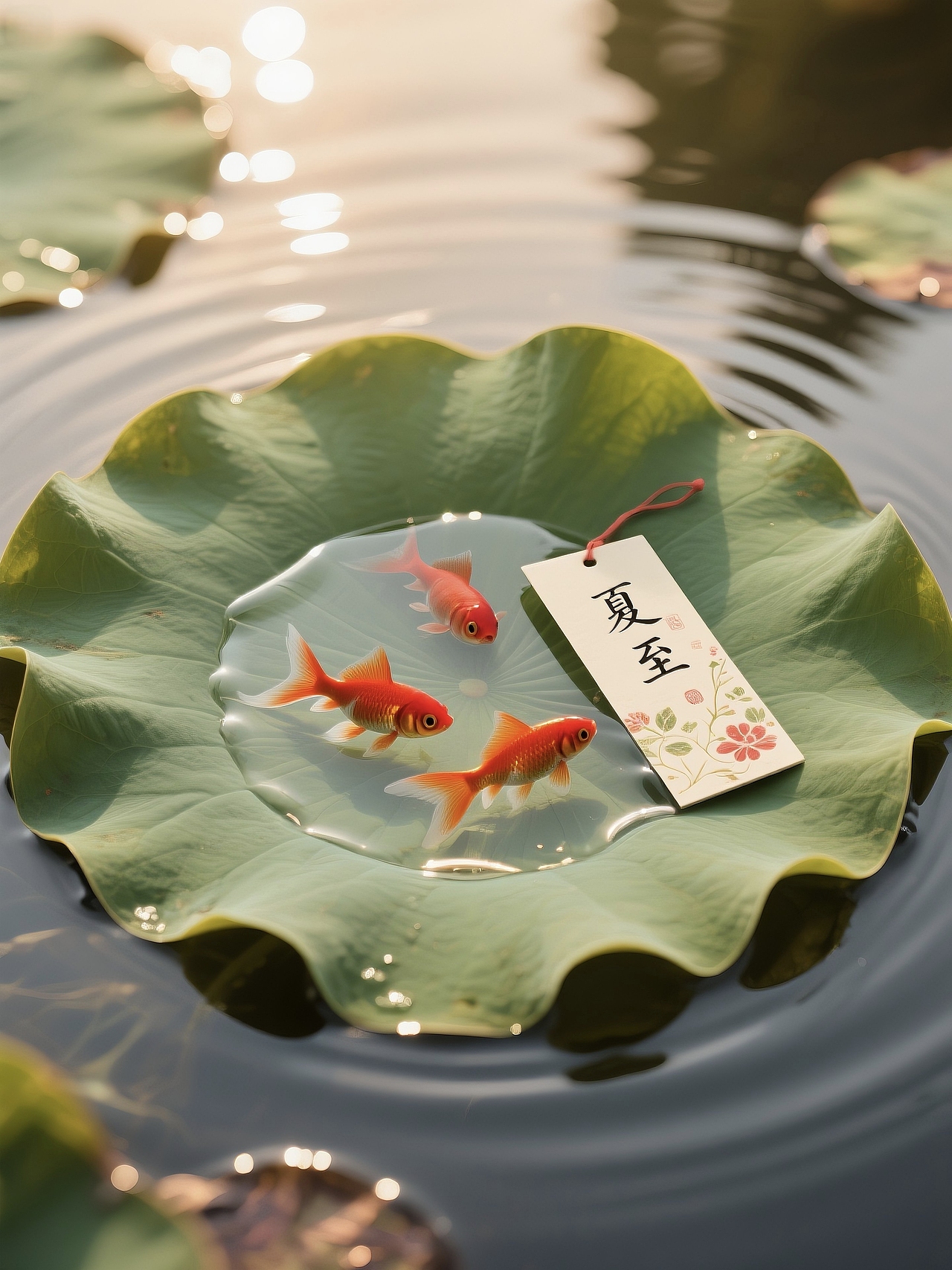 夏至已至,荷叶田田,荷花袅袅,金鱼悠悠。