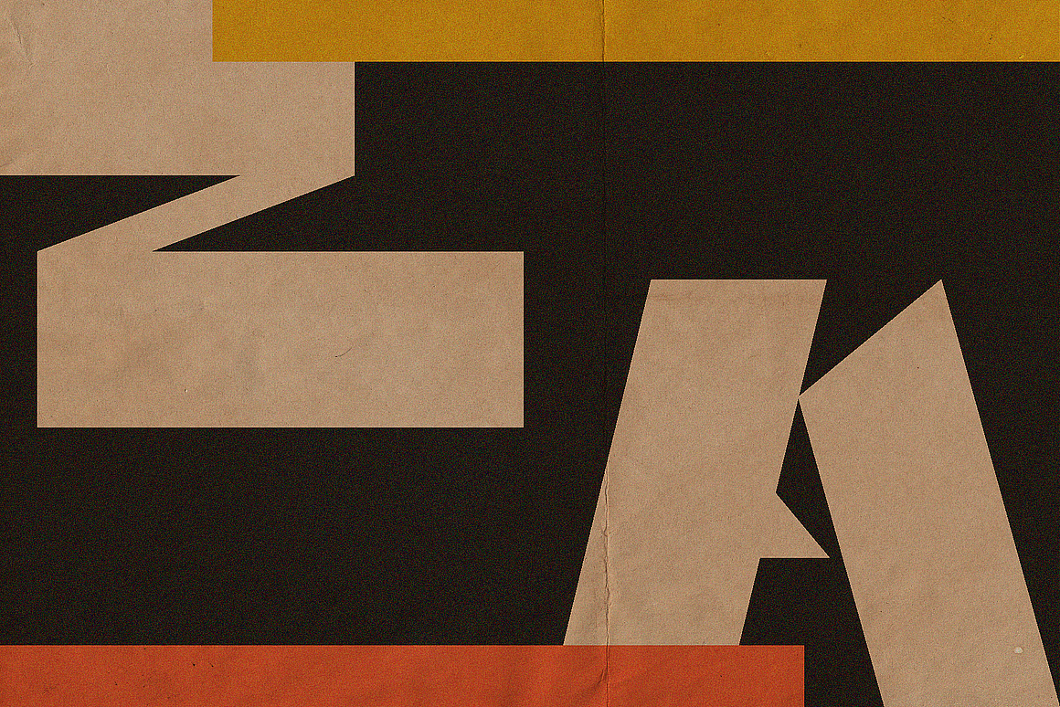 创意时尚潮流抽象几何未来文创海报标题艺术英文字体