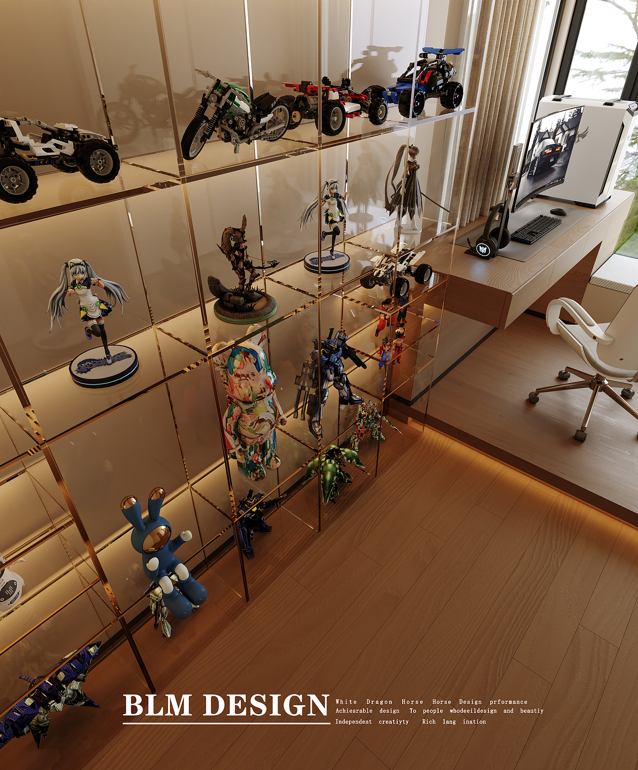 原木风特写——白龙马效果图