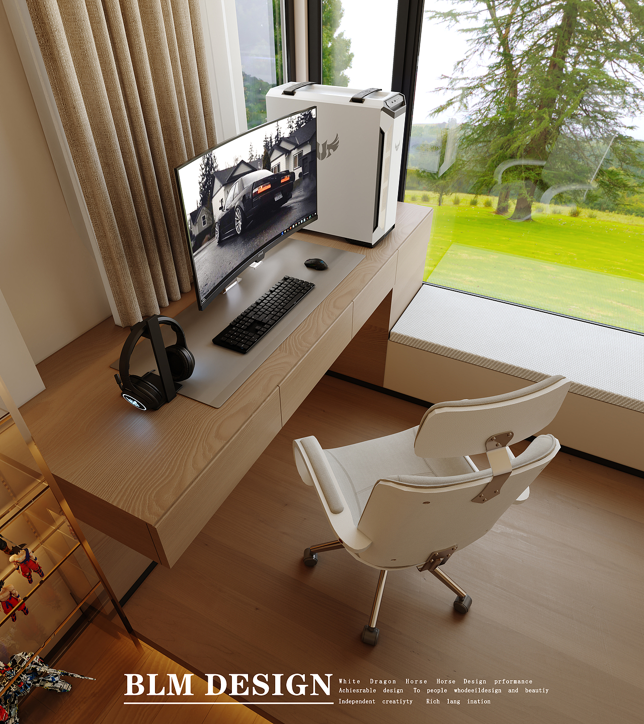 原木风特写——白龙马效果图