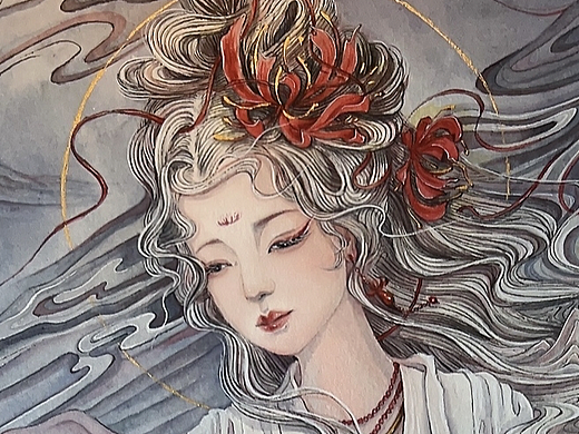 山海经—孟婆（原创水彩画）