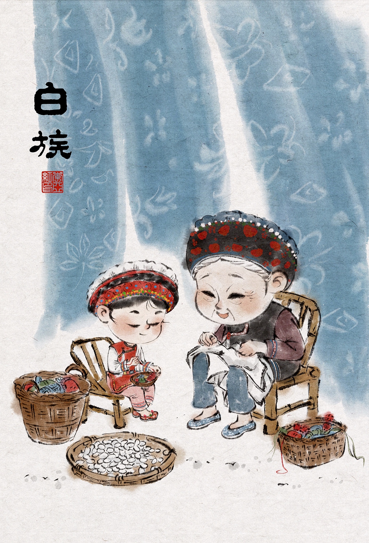 水墨插画少数民族系列（图ZMzkyMjEwNjYw） - 商业插画 - 站酷设计师亚红LILI原创素材 - 站酷ZCOOL