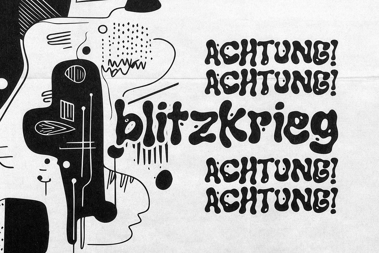 潮流文创时尚创意海报画册封面标题液体艺术英文字体