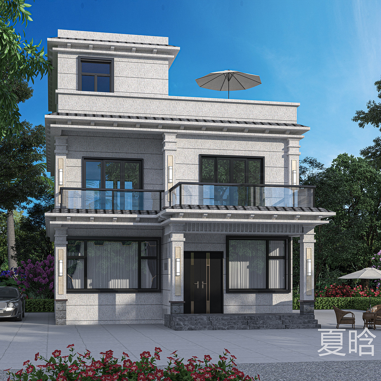 别墅透视 室外