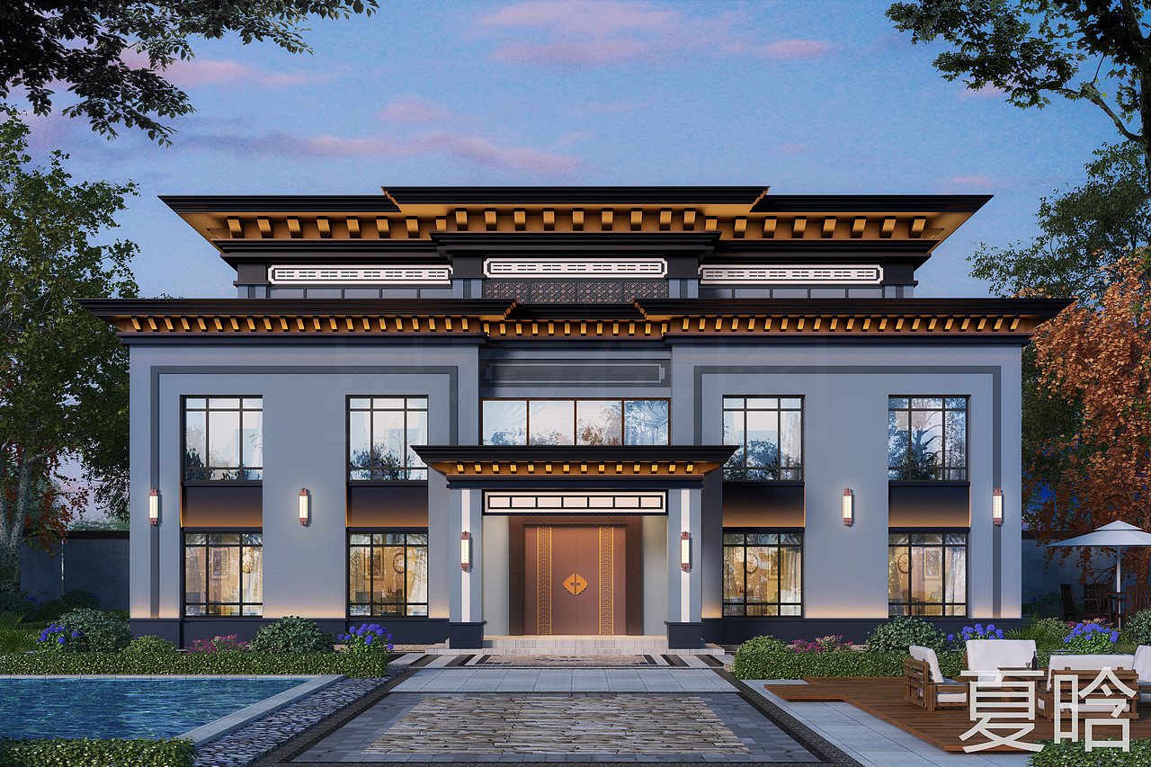 别墅透视 室外（图ZMzkyMjI3NDA0） - 建筑设计 - 站酷设计师夏晗12原创素材 - 站酷ZCOOL