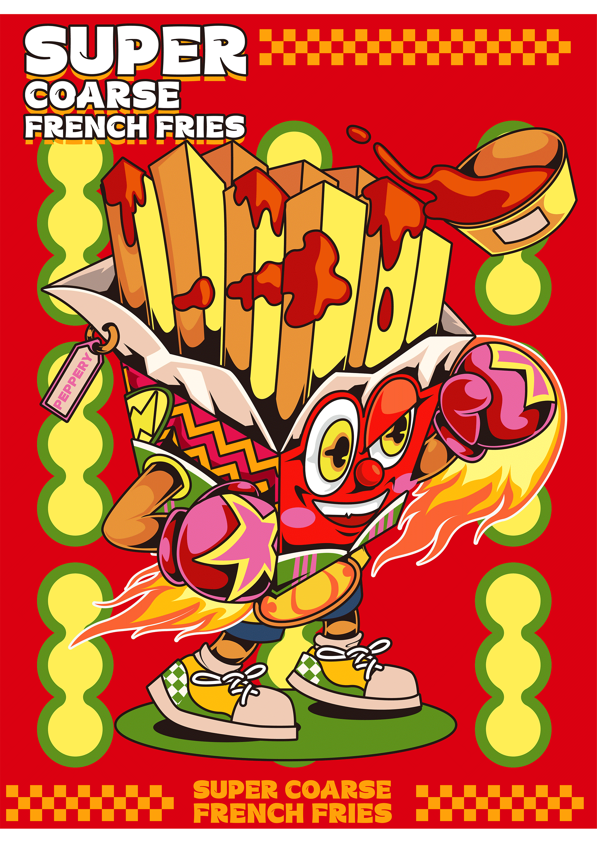 潮流汉堡店插画/矢量插画合集