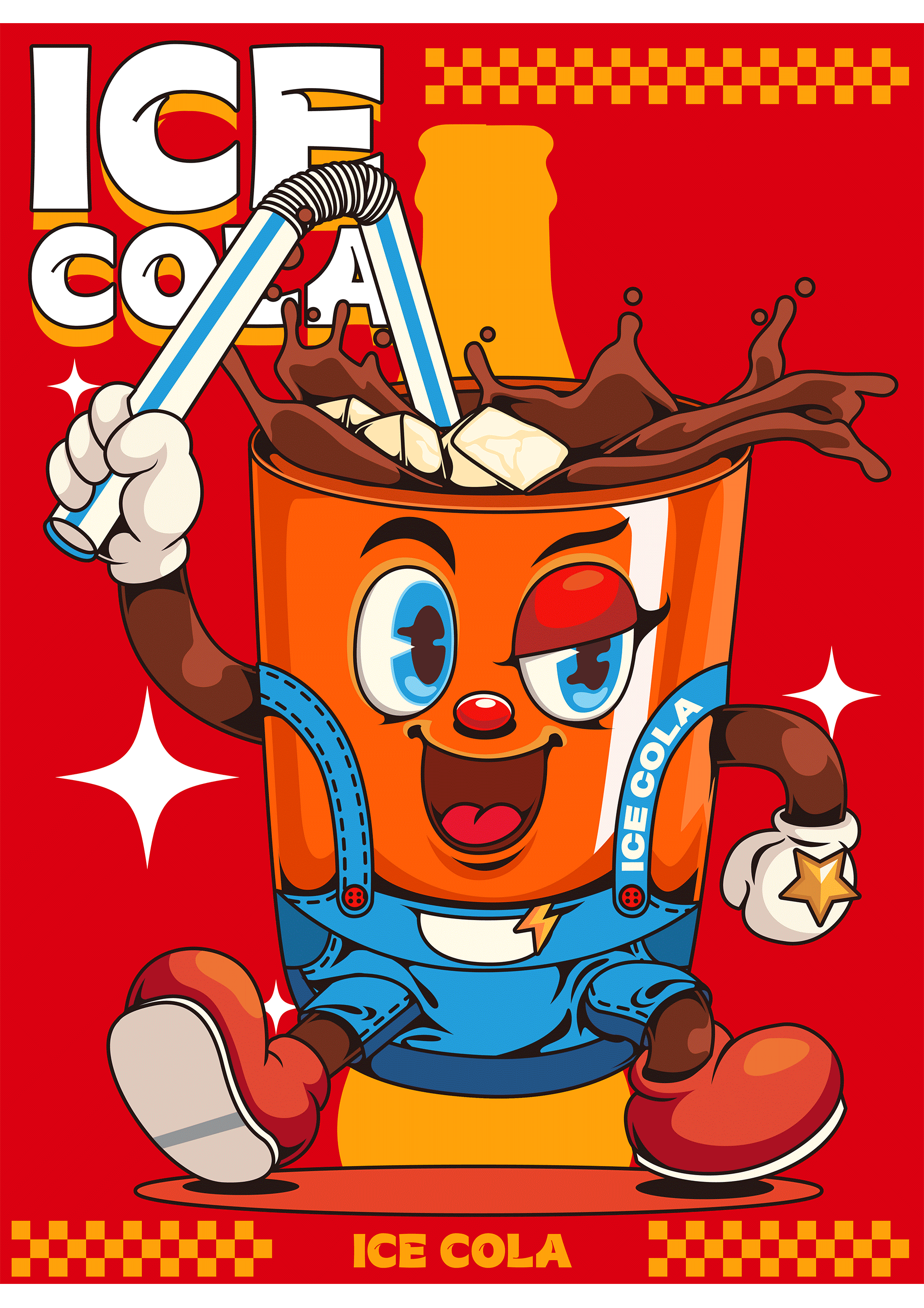 潮流汉堡店插画/矢量插画合集