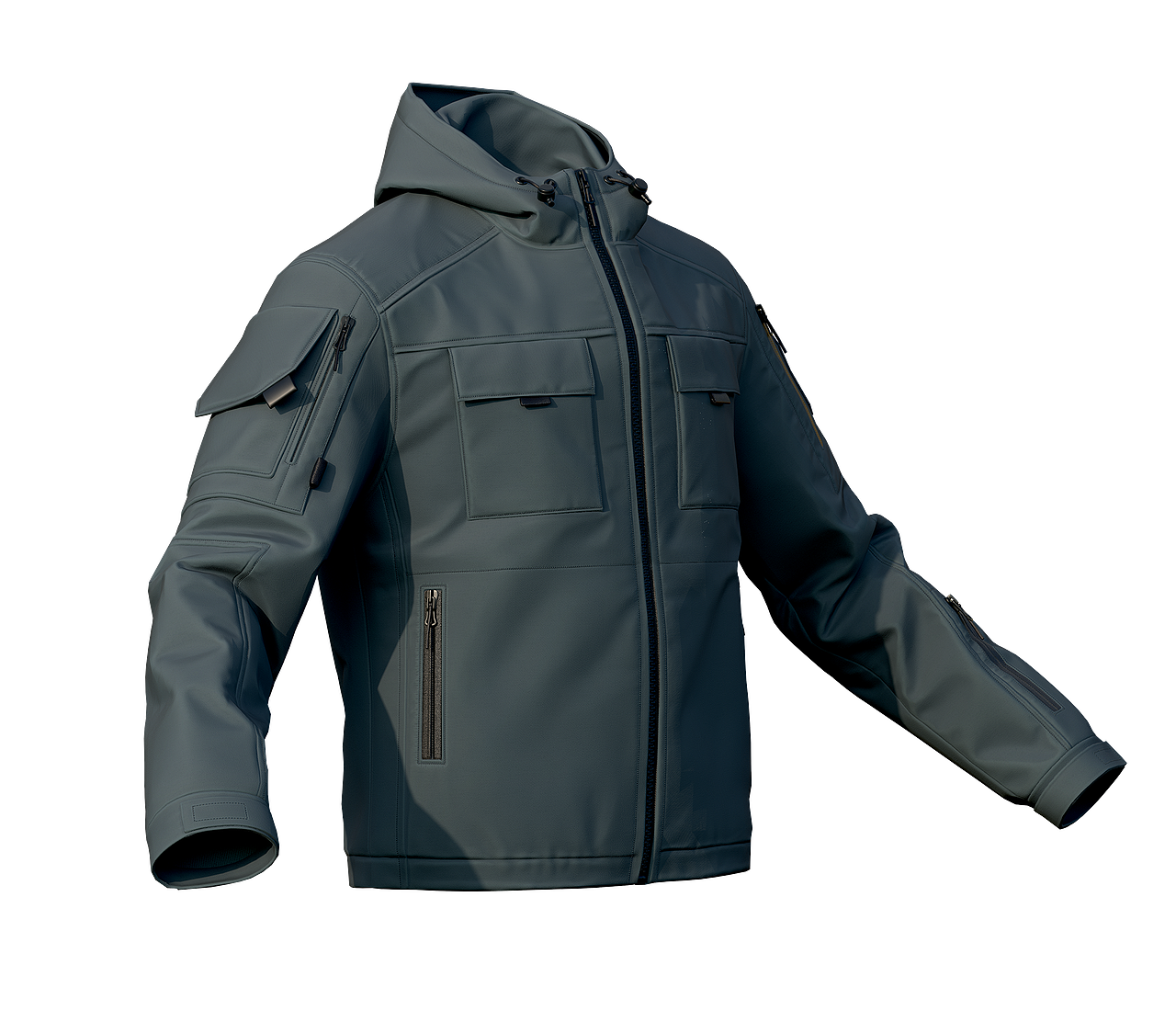 战术骑行短夹克渲染