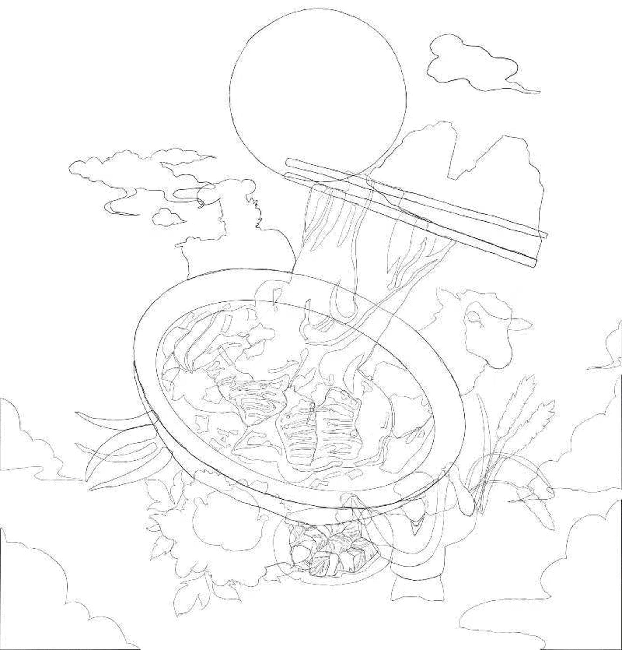 羊肉烩面插画练习(学生作业练习)