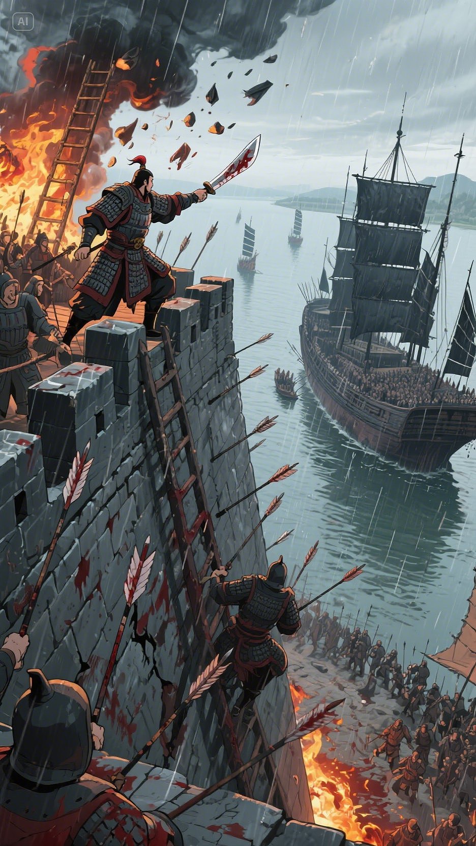 ai做的鄱阳湖水战插画