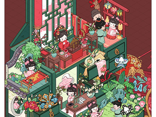 2.5d小场景插画