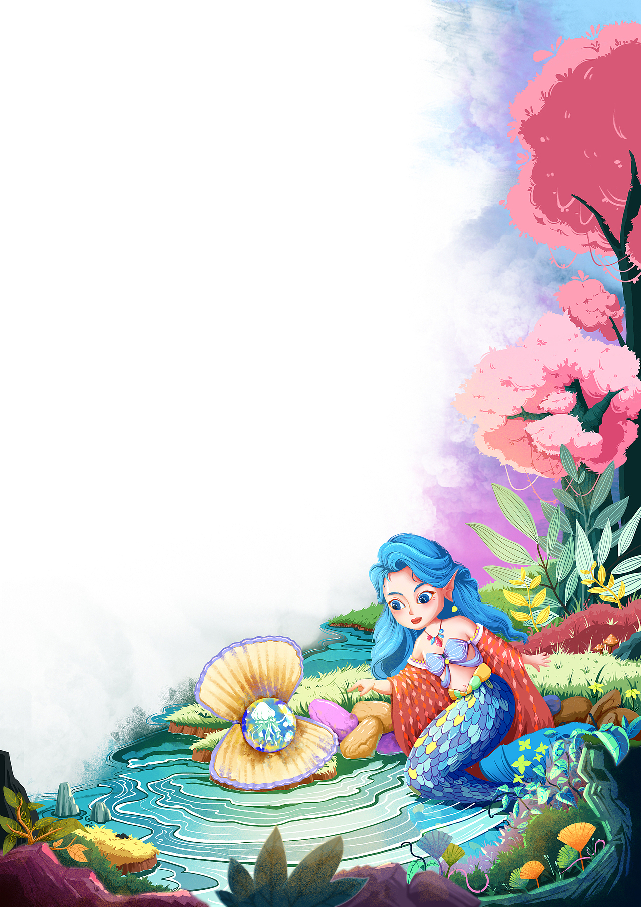 美人鱼原创插画（图ZMzkyMjc5Mzgw） - 儿童插画 - 站酷设计师吼彩霞原创素材 - 站酷ZCOOL