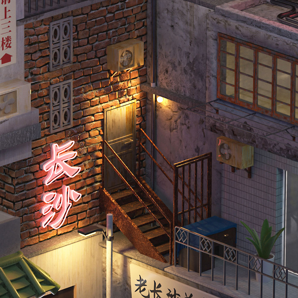 长沙印象【文和友】| 等距3d场景（图ZMzkyMjg0NTk2） - 场景 - 站酷设计师Rookkkie原创素材 - 站酷ZCOOL