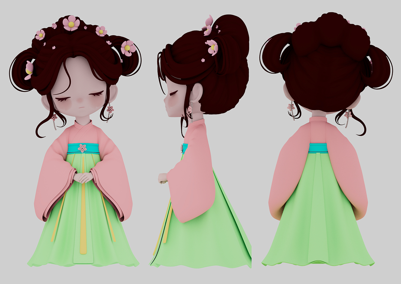 桃夭夭立体三视图