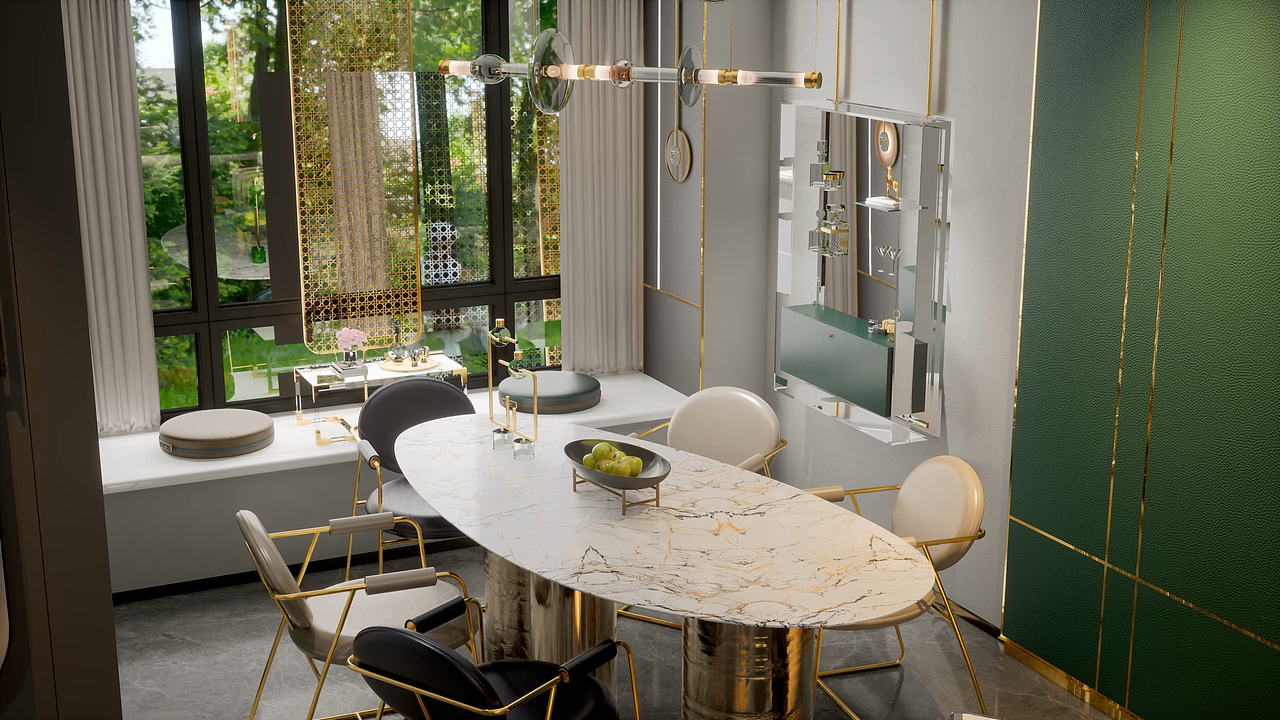 餐厅从毛坯到软装,室内家装图形动画演示2 !