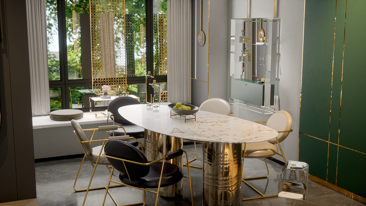 餐厅从毛坯到软装,室内家装图形动画演示2 !