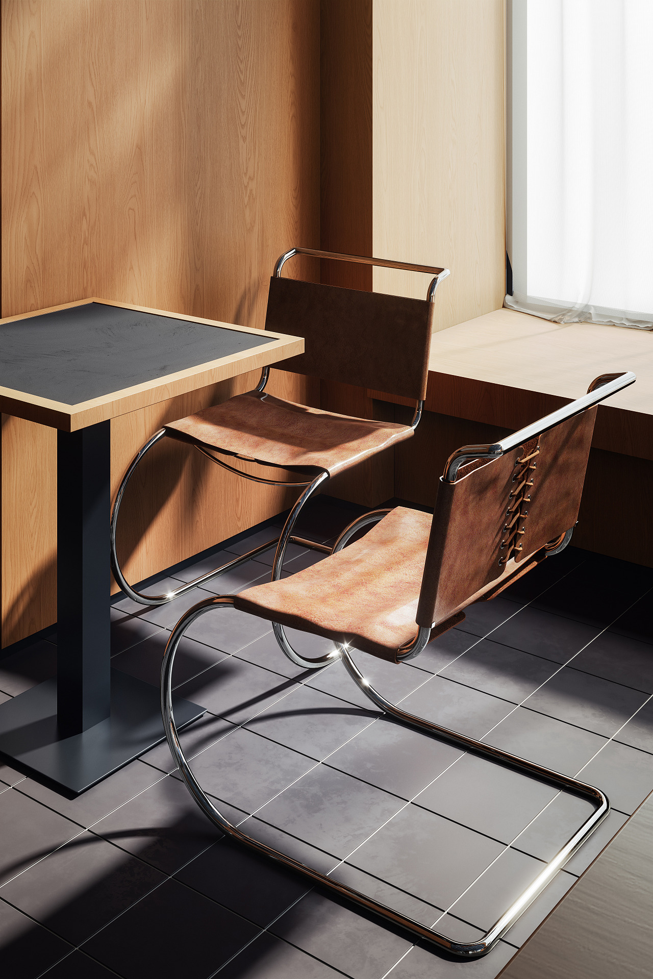 写实渲染｜还原一家英式寿司店的室内氛围（图ZMzkyMzIyOTY0） - 酒店餐饮设计 - 站酷设计师留白三分原创素材 - 站酷ZCOOL