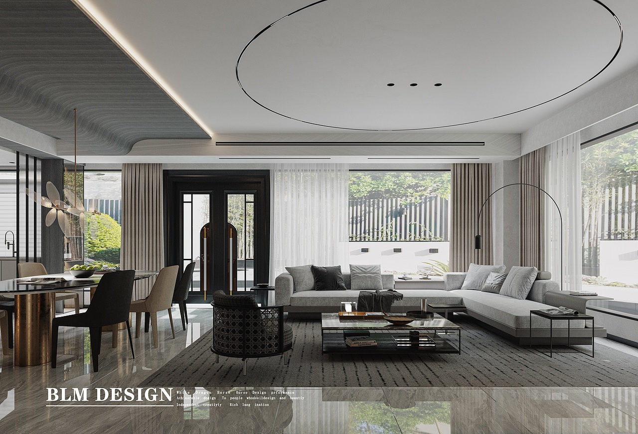 别墅 黑白灰 纯色简约风 渲染案例