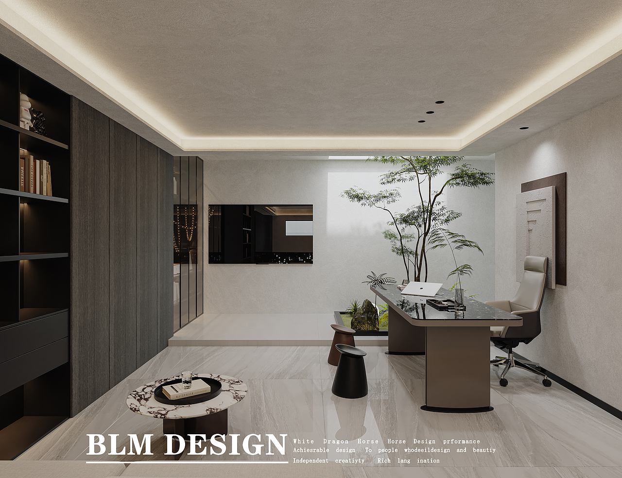 别墅 黑白灰 纯色简约风 渲染案例