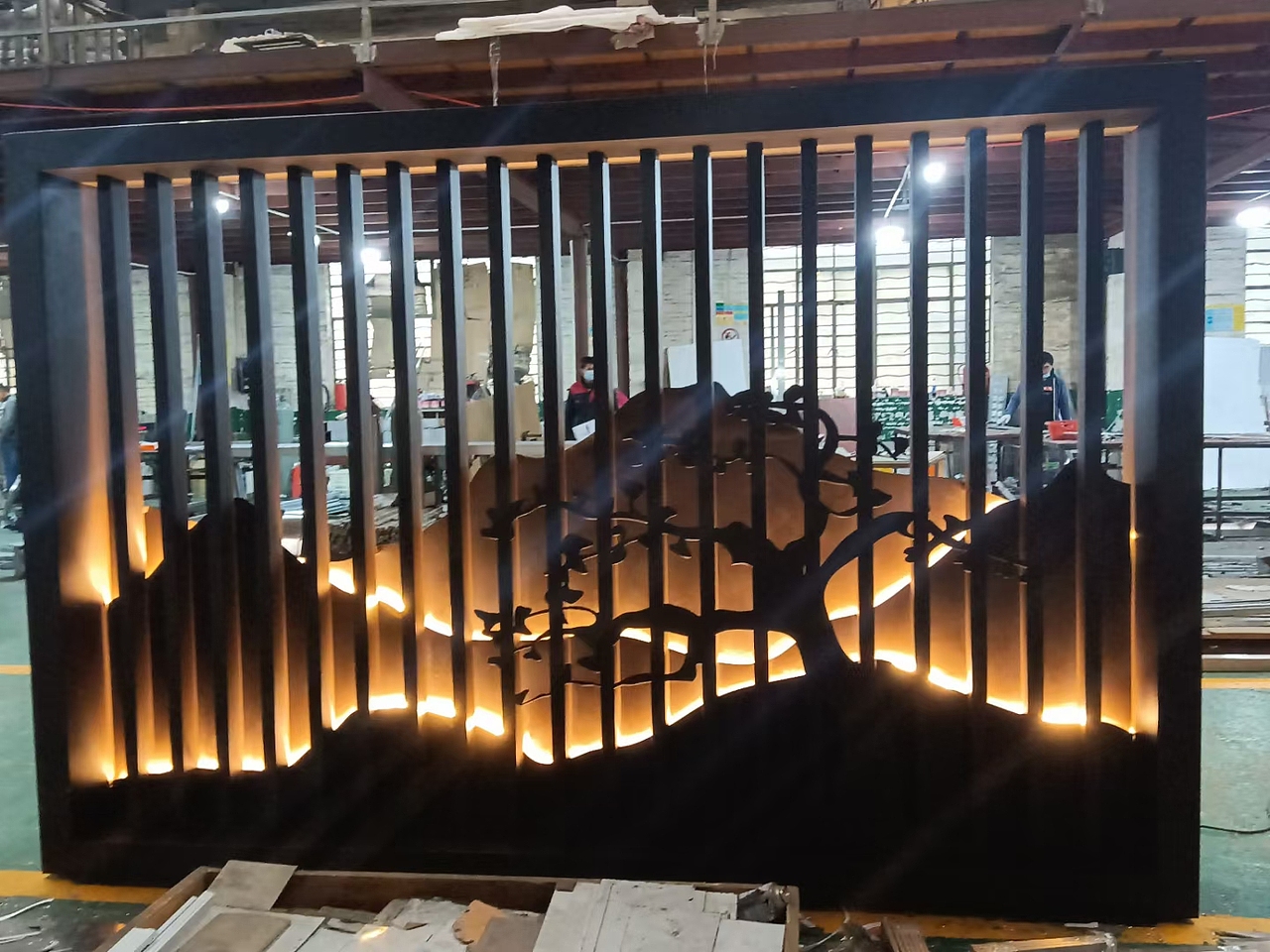 岁月不败山河韵一屏屹立见永恒 庭院屏风山峦背景墙