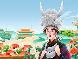 餐飲｜貴州羊肉粉｜插畫設(shè)計