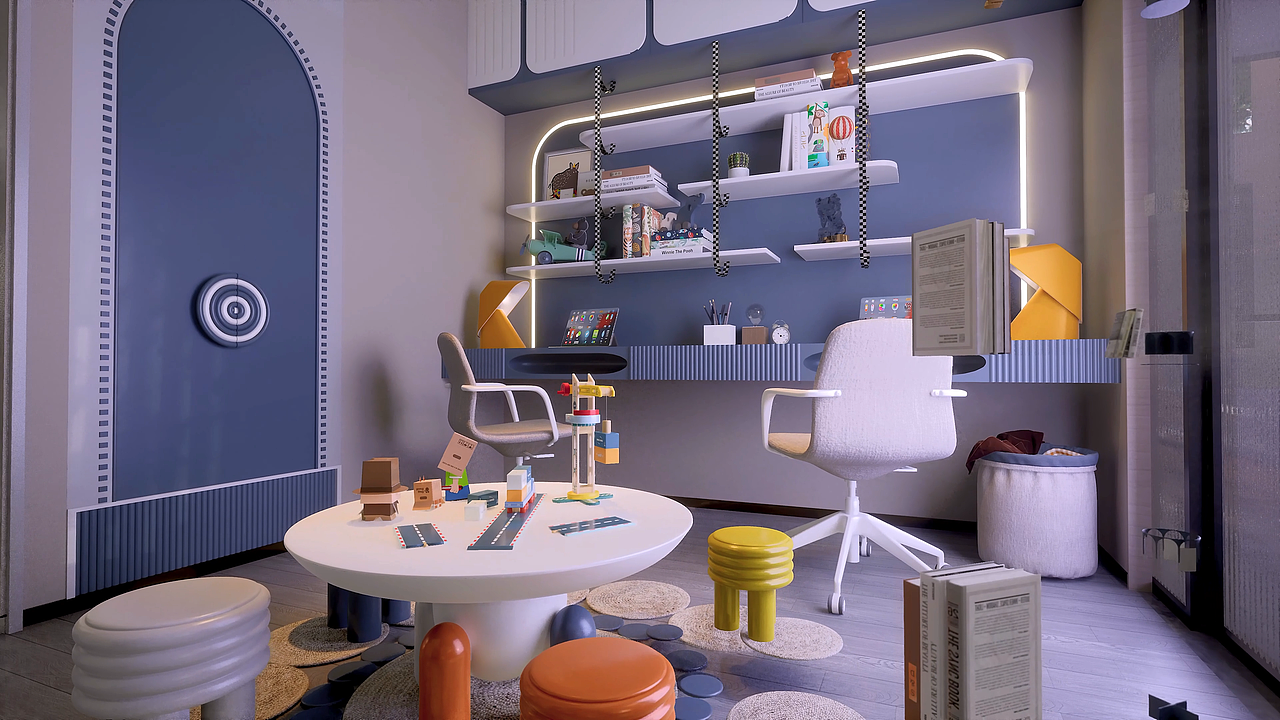 儿童房软装,室内家装图形动画演示3 !