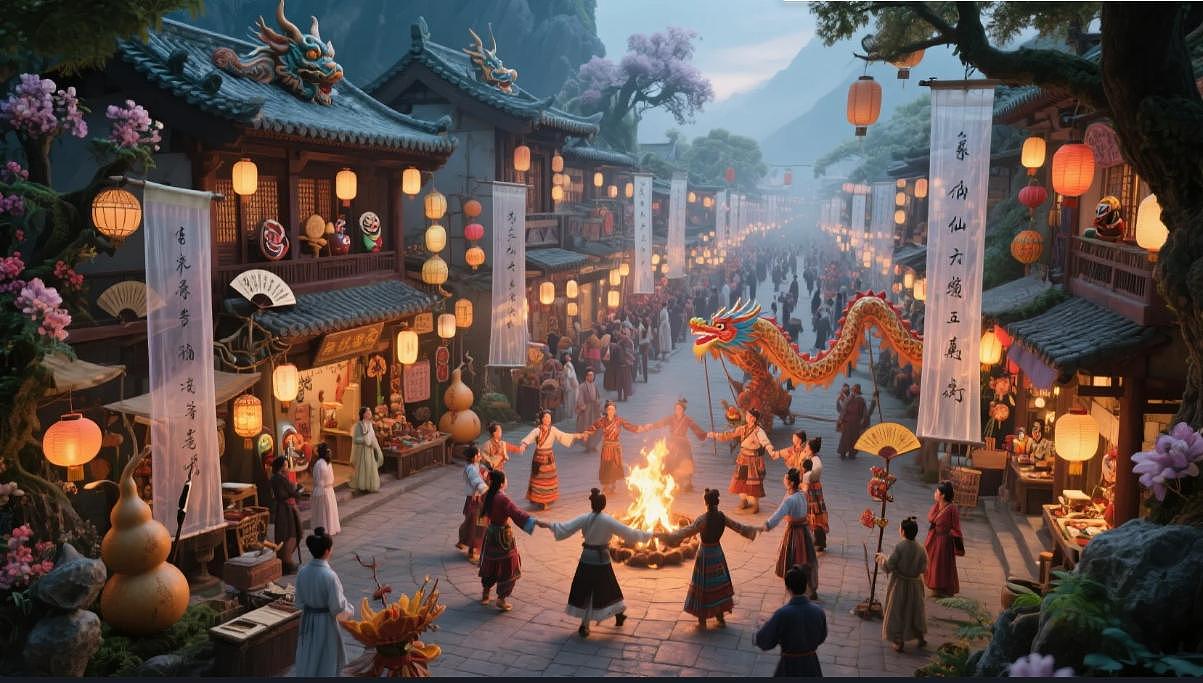 民俗主题街区场景